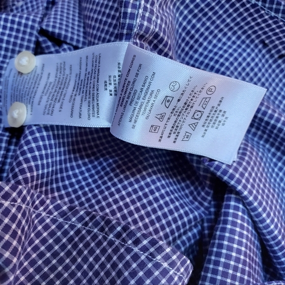 Michael Kors Mens Purple Navy Check Shirt Long Sleeve Button Up Shirt Slim Fit M - Picture 11 of 12